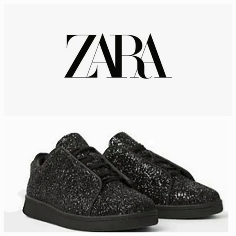 Zara Sparkling Black Sneakers